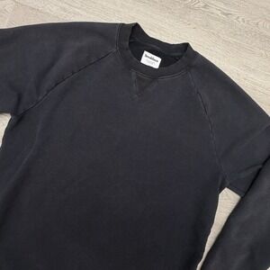 Brooklinen Sweatshirt Womens L Black Loungewear Collection Stretch Made In USA
